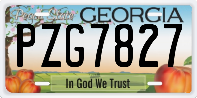 GA license plate PZG7827