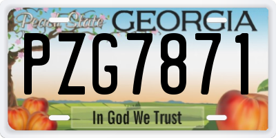 GA license plate PZG7871