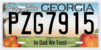 GA license plate PZG7915