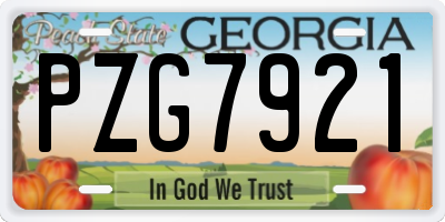 GA license plate PZG7921