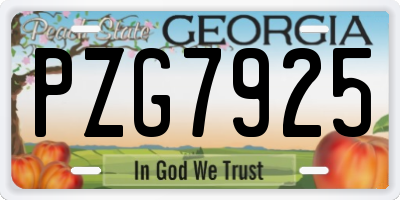 GA license plate PZG7925