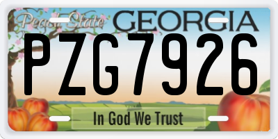 GA license plate PZG7926