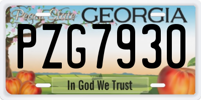 GA license plate PZG7930