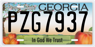 GA license plate PZG7937