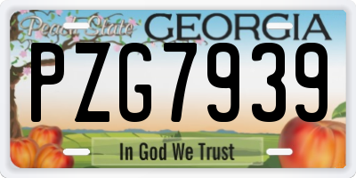 GA license plate PZG7939