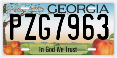 GA license plate PZG7963