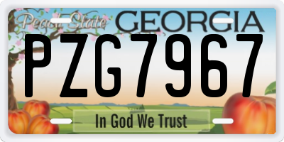 GA license plate PZG7967