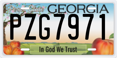 GA license plate PZG7971