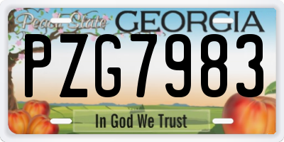 GA license plate PZG7983