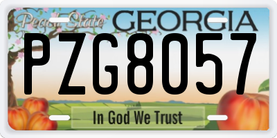 GA license plate PZG8057