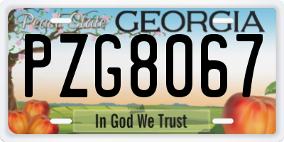 GA license plate PZG8067