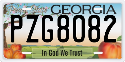 GA license plate PZG8082