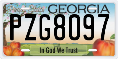 GA license plate PZG8097