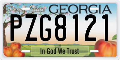 GA license plate PZG8121