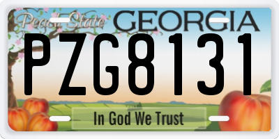GA license plate PZG8131