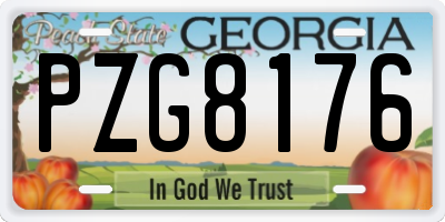 GA license plate PZG8176