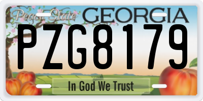 GA license plate PZG8179