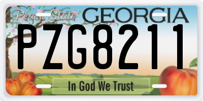 GA license plate PZG8211