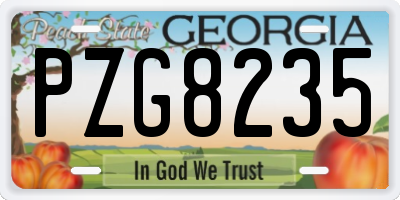 GA license plate PZG8235