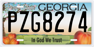 GA license plate PZG8274