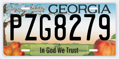 GA license plate PZG8279