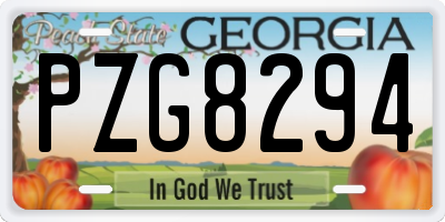 GA license plate PZG8294