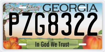 GA license plate PZG8322
