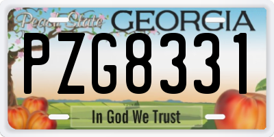 GA license plate PZG8331