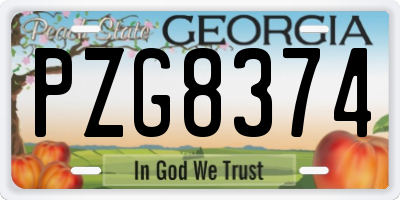 GA license plate PZG8374
