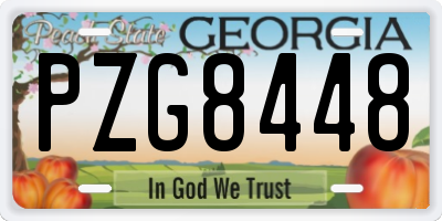GA license plate PZG8448