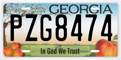 GA license plate PZG8474