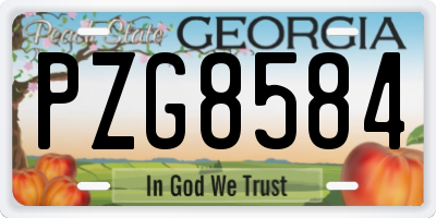GA license plate PZG8584