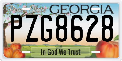 GA license plate PZG8628