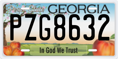 GA license plate PZG8632