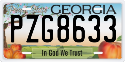 GA license plate PZG8633