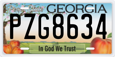GA license plate PZG8634