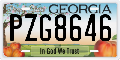 GA license plate PZG8646