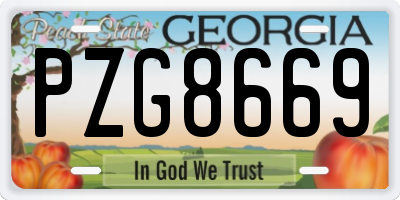 GA license plate PZG8669