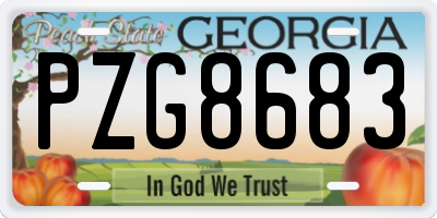 GA license plate PZG8683