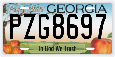 GA license plate PZG8697