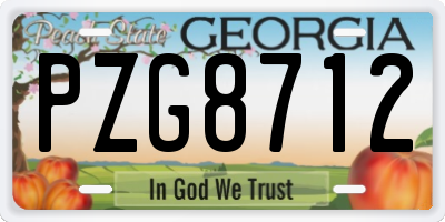 GA license plate PZG8712