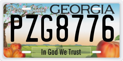 GA license plate PZG8776