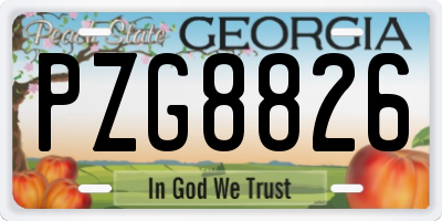 GA license plate PZG8826
