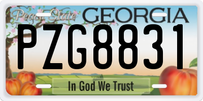 GA license plate PZG8831