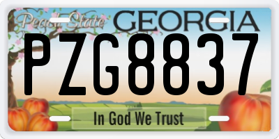 GA license plate PZG8837
