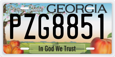 GA license plate PZG8851