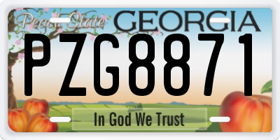 GA license plate PZG8871