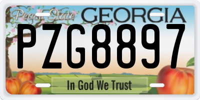 GA license plate PZG8897