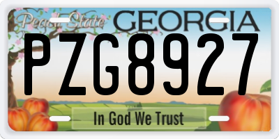 GA license plate PZG8927
