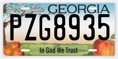 GA license plate PZG8935